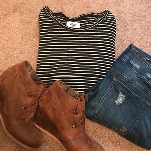 Striped peplum top
